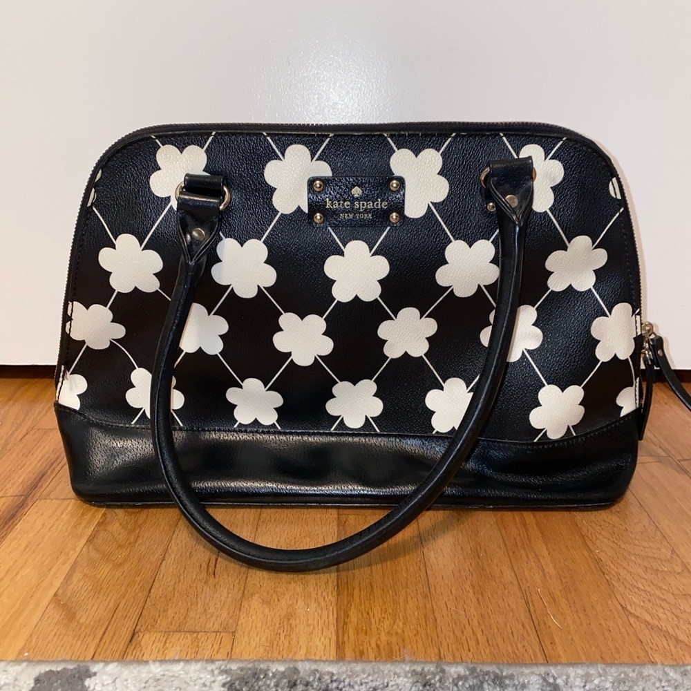 Kate Spade Black and White Floral Handbag